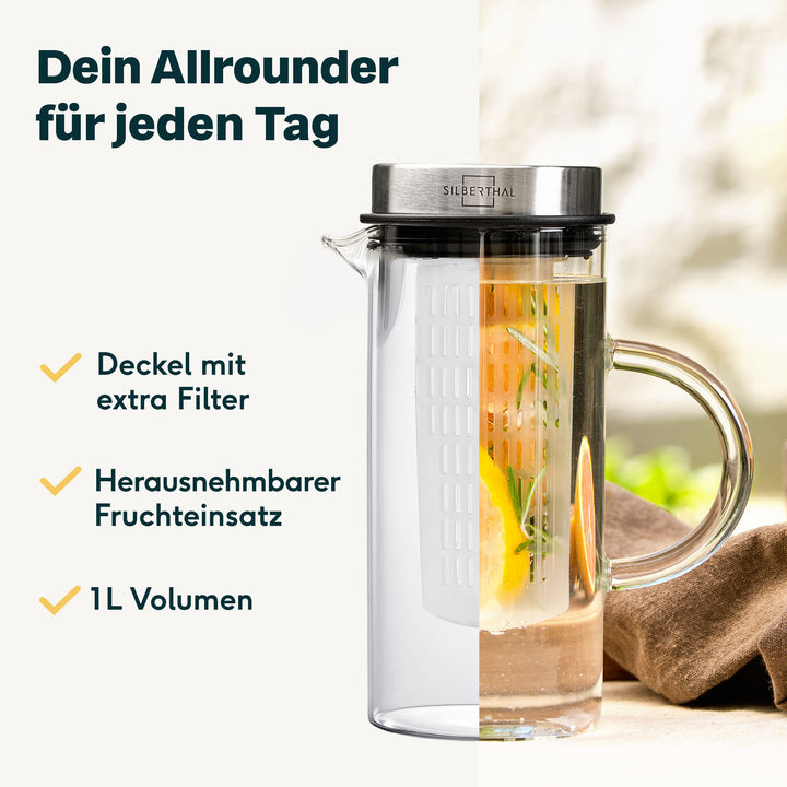 2x Glaskaraffen 1 Liter Set