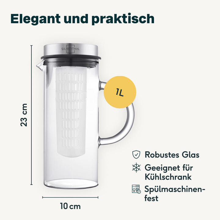 2x Glaskaraffen 1 Liter Set