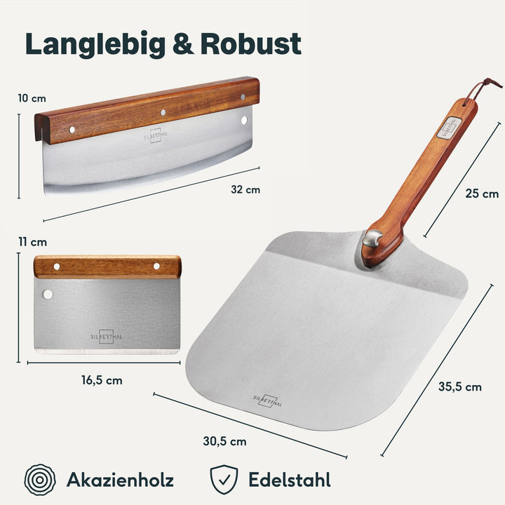 Pizzastein Set für Grill & Backofen