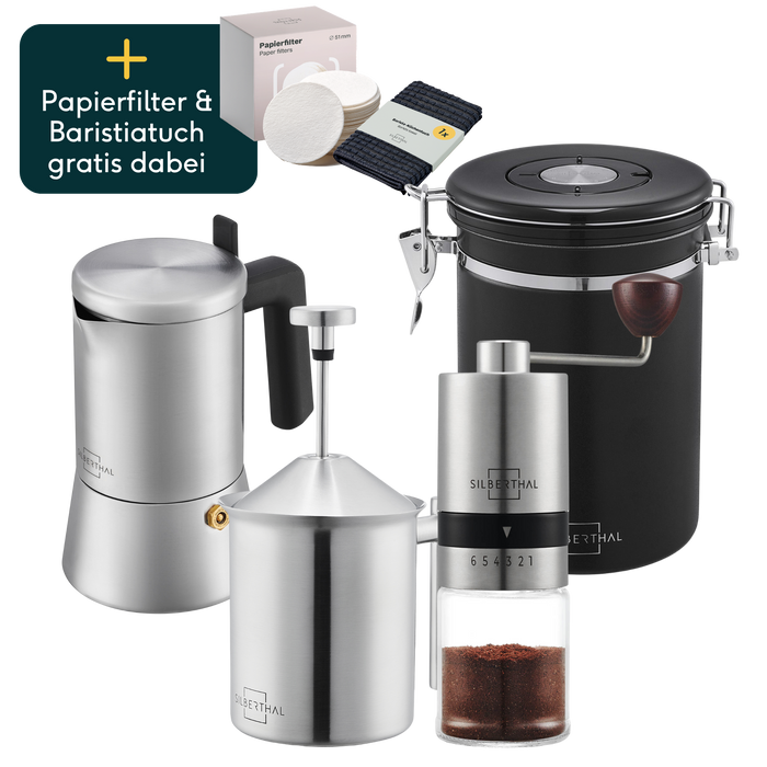 Espressokocher 4 Tassen Set 4-teilig