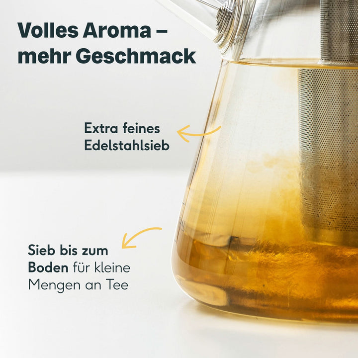 Teekanne Glas mit Sieb - 1,5 Liter