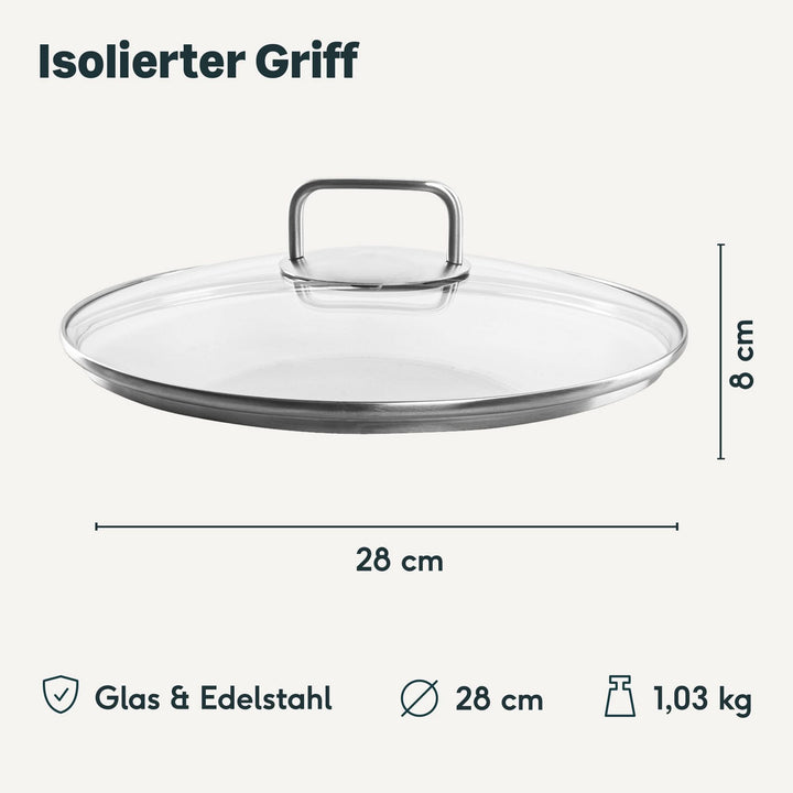 Glasdeckel für 28 cm Pfannen