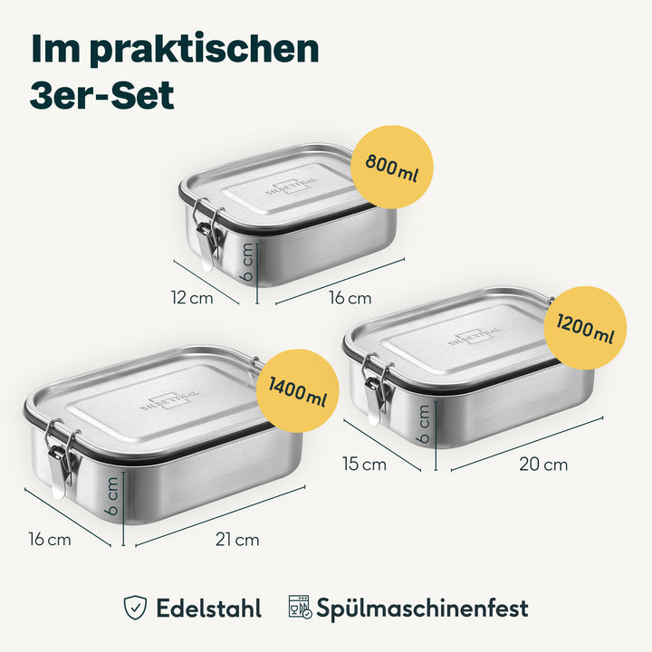 Edelstahl Brotdosen Set