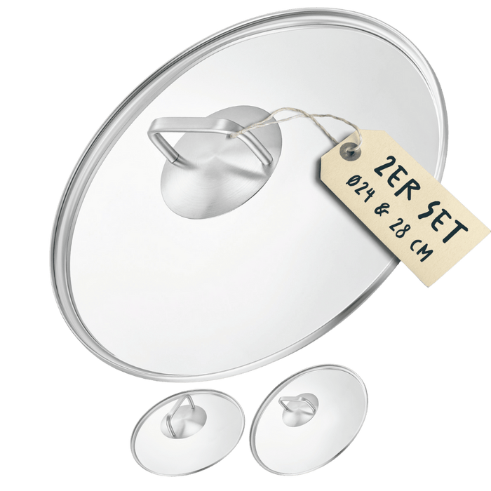 2x Glasdeckel Set (24 + 28 cm)