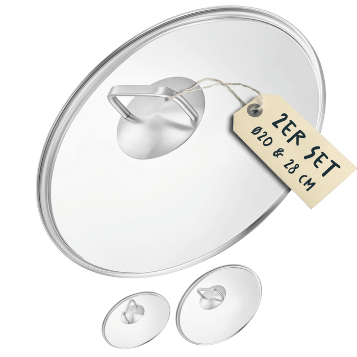 2x Glasdeckel Set (20+28 cm)