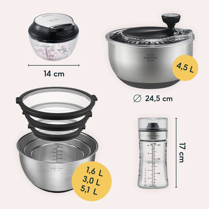 Salatschleuder Set 4-teilig