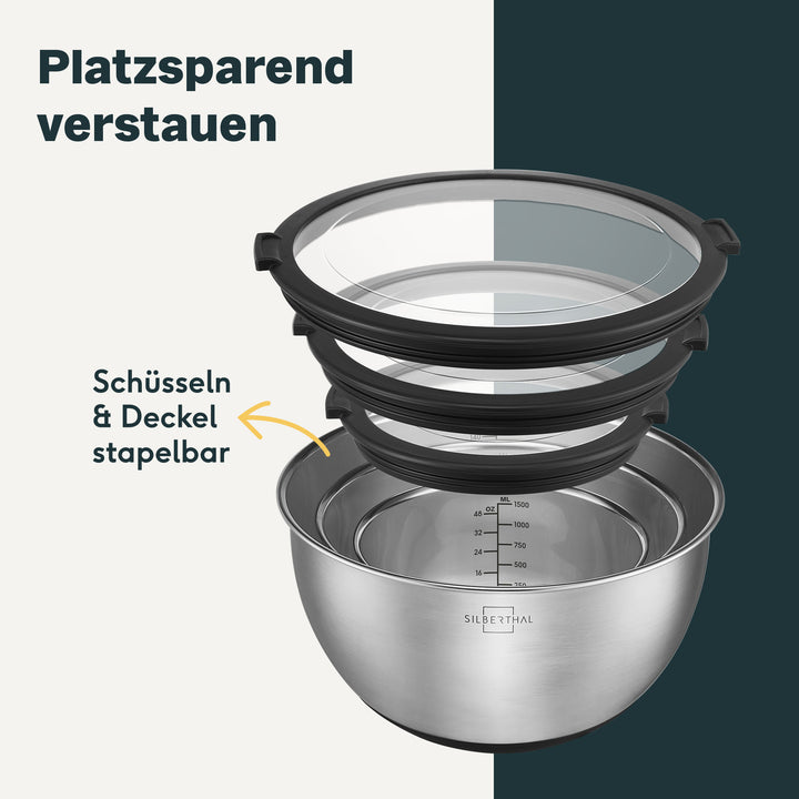 Edelstahlschüsseln 0,7 Liter - 3er-Set