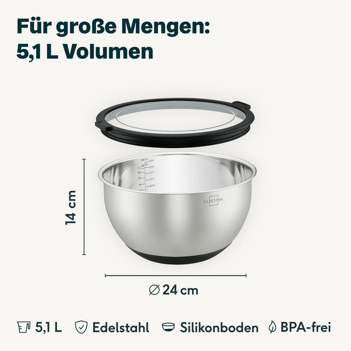 Edelstahlschüssel 5 Liter
