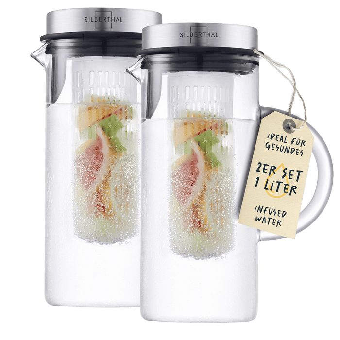 2x Glaskaraffen 1 Liter Set