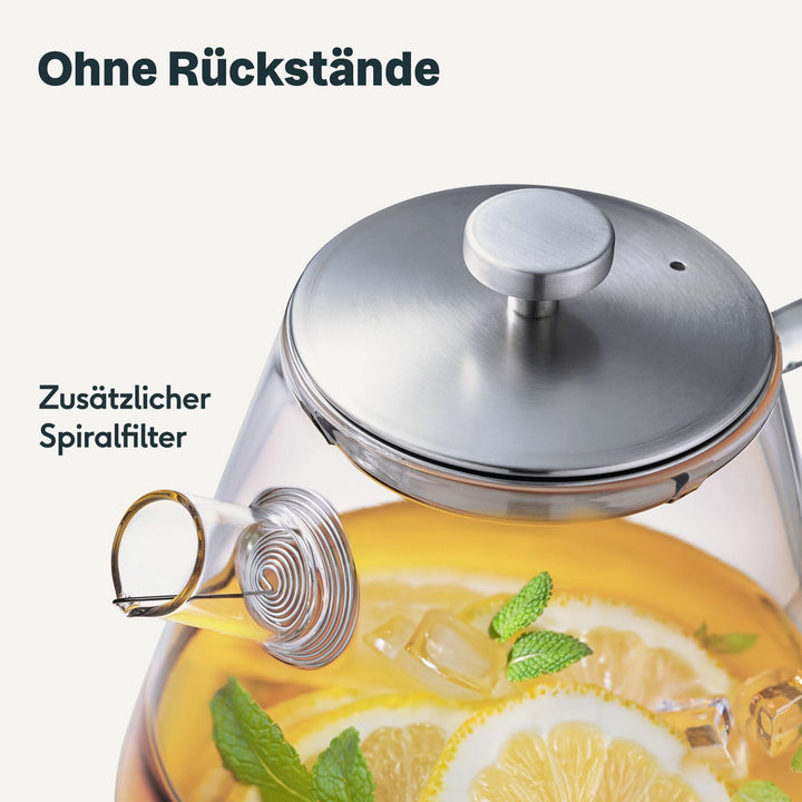 Teekanne Glas mit Sieb - 1,5 Liter