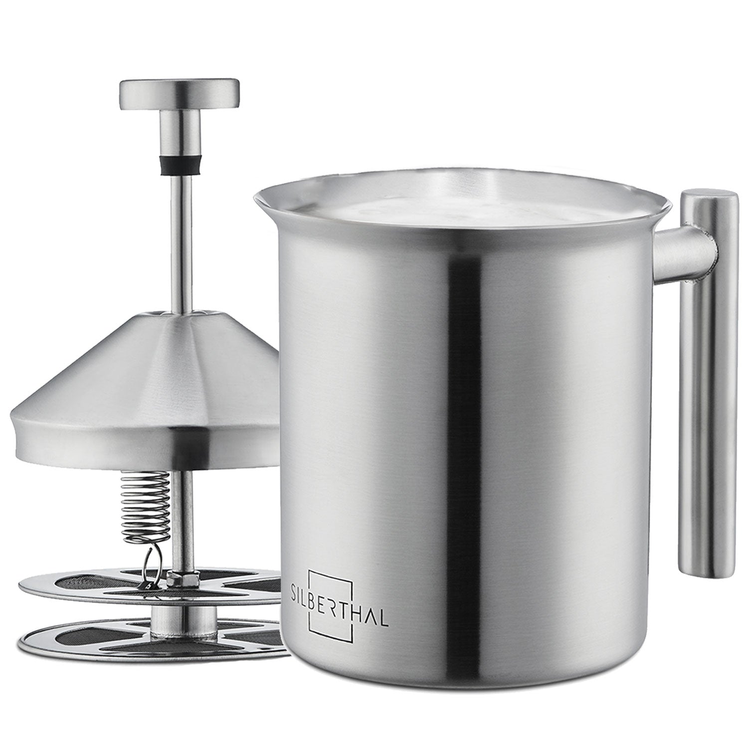 Stainless Steel Manual Milk Frother - 400ml - Silberthal