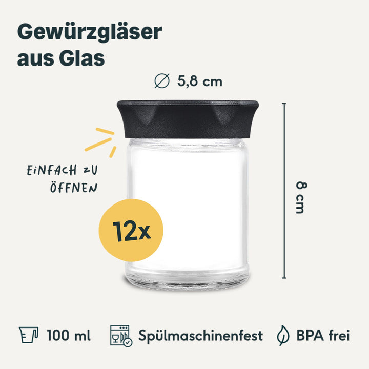 Gewürzgläser 12er Set