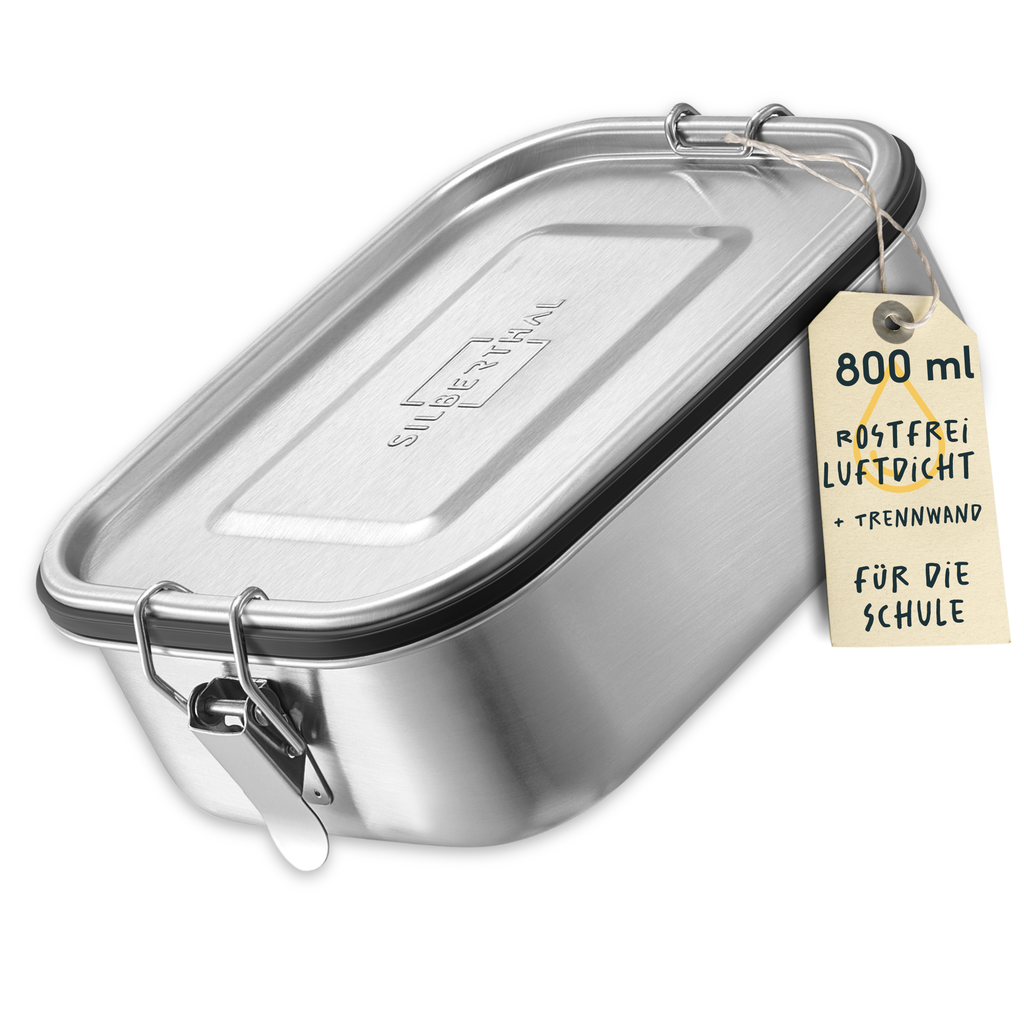 SILBERTHAL Lunchbox Brotdose Edelstahl 800ml, Edelstahl, (1-tlg., Einzeln), Auslaufsicher, Geschmacks- & Geruchsneutral