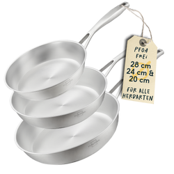 3er-Pfannenset Unbeschichtet