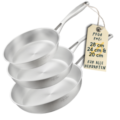 3er-Pfannenset Unbeschichtet