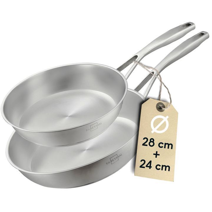 2er-Pfannenset Unbeschichtet - 24 + 28 cm