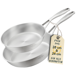 2er-Pfannenset Unbeschichtet - 24 + 28 cm