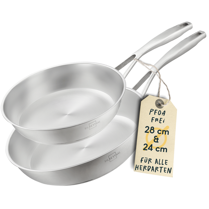 2er-Pfannenset Unbeschichtet - 24 + 28 cm
