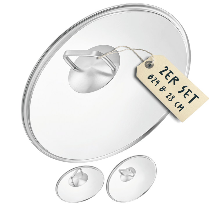 2x Glasdeckel Set (24 + 28 cm)