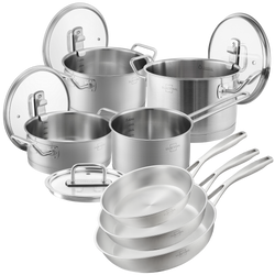 Pfannen & Topfset Unbeschichtet 8-teilig