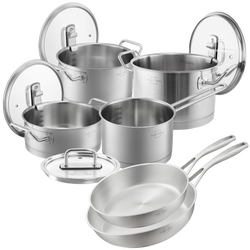 Pfannen & Topfset Unbeschichtet 7-teilig