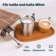Espressokocher 6 Tassen mit Milchaufschäumer