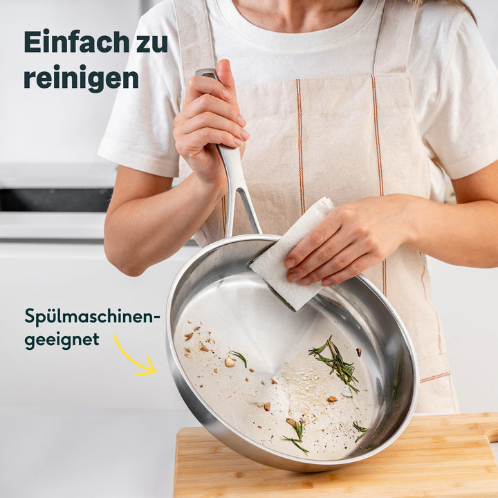 Edelstahlpfanne 28 cm Unbeschichtet