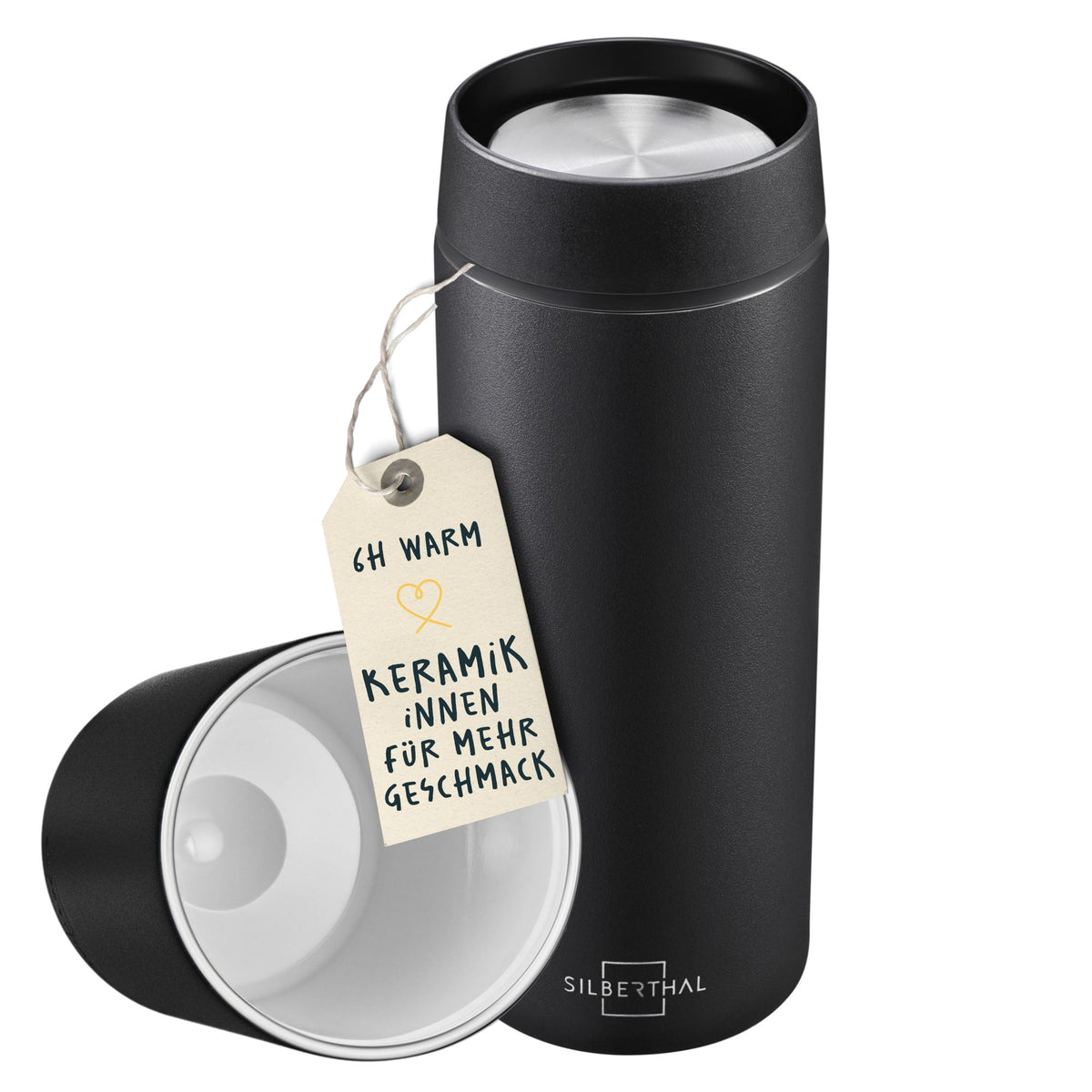 Thermobecher Schwarz Matt