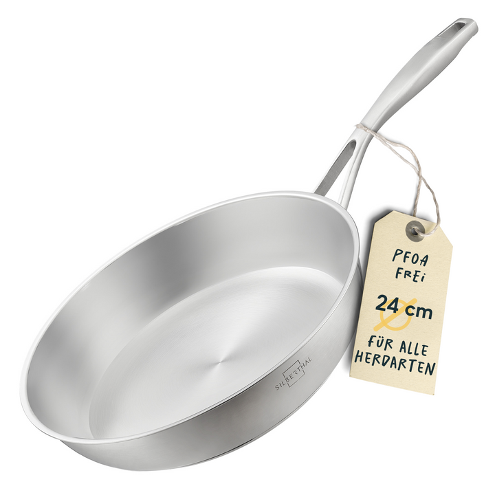 Edelstahlpfanne 24 cm Unbeschichtet