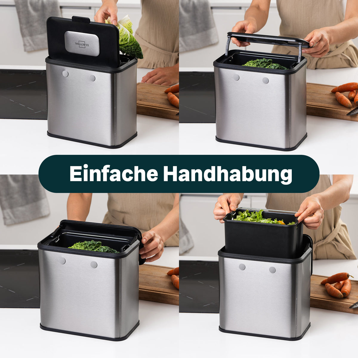 Biomülleimer mit Aktivkohlefilter – geruchsdicht