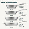 Pfannen & Topfset Unbeschichtet 9-teilig