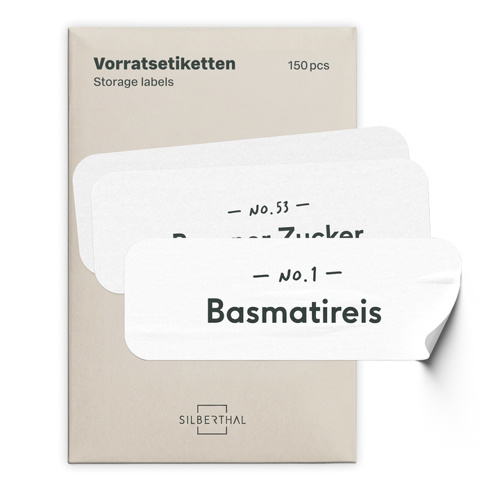 150 Vorratsgläser Etiketten eckig