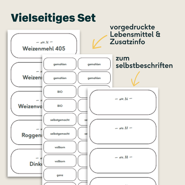 150 Vorratsgläser Etiketten