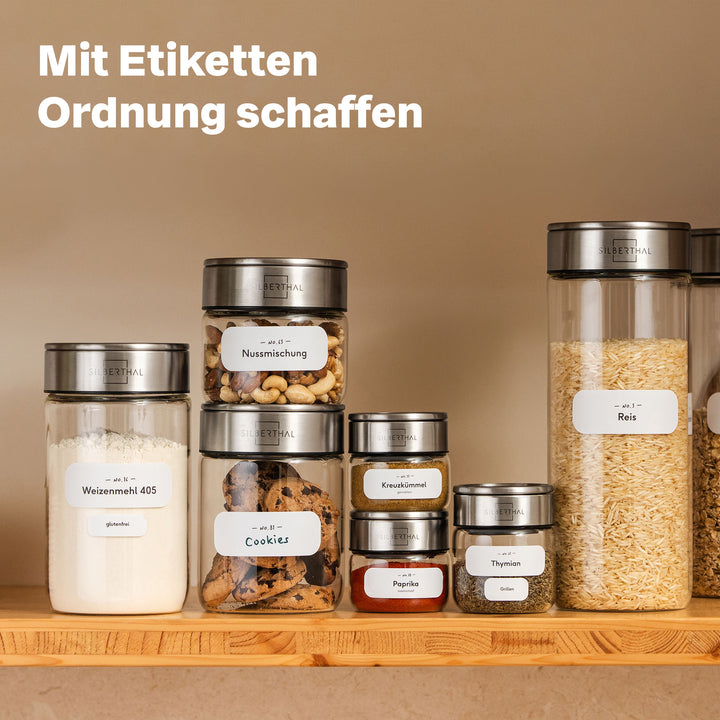 240 Etiketten Gewürzgläser Rund