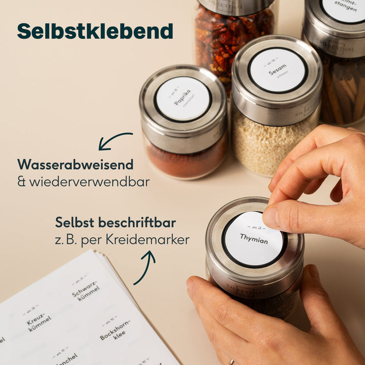 240 Etiketten Gewürzgläser Rund