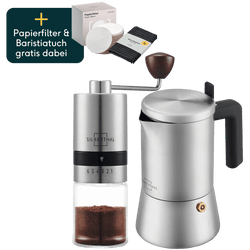 Espressokocher mit Kaffeemühle Set