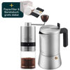 Espressokocher mit Kaffeemühle Set