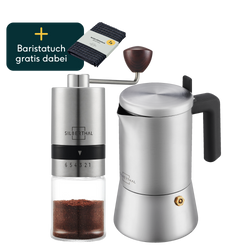 Espressokocher mit Kaffeemühle