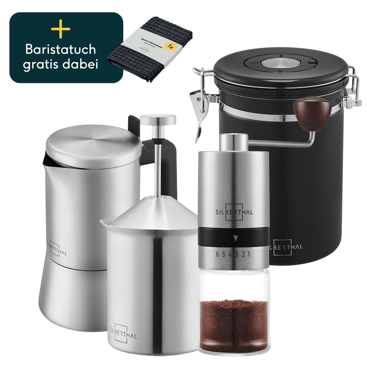 Espressokocher 4 Tassen Set 4-teilig