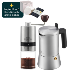 Espressokocher 4 Tassen mit Kaffeemühle