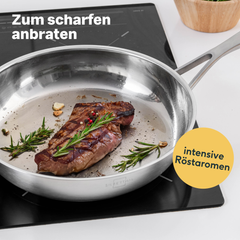 Edelstahlpfanne 28 cm Unbeschichtet