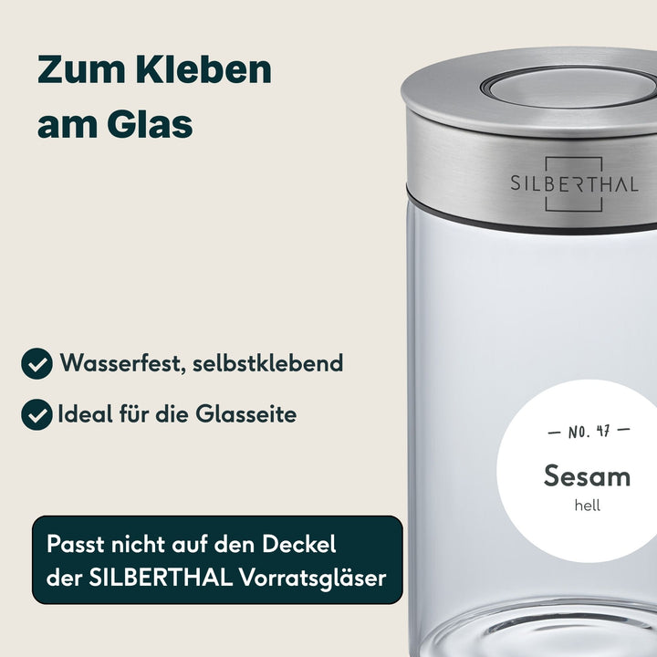 162 Vorratsgläser Etiketten rund