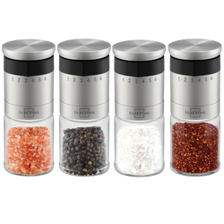Salz und Peffermühle mit Einstellring 4er Set