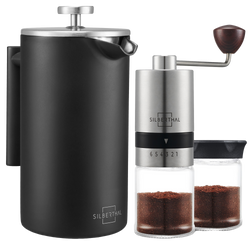 French Press mit Kaffeemühle