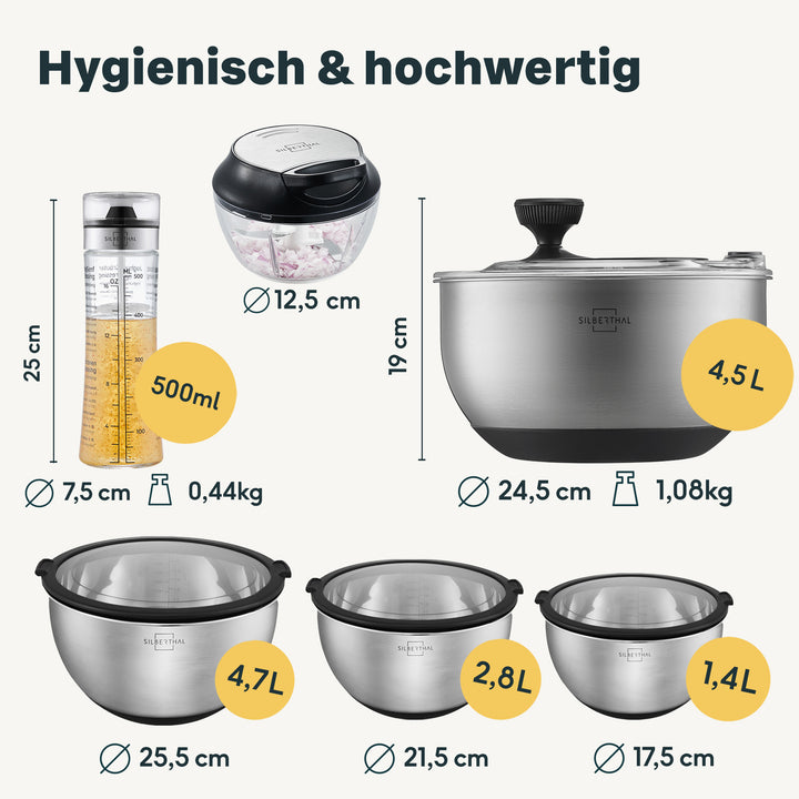 Salatschleuder Set 4-teilig