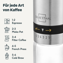 Espressokocher 6 Tassen mit Kaffeemühle & Milchaufschäumer