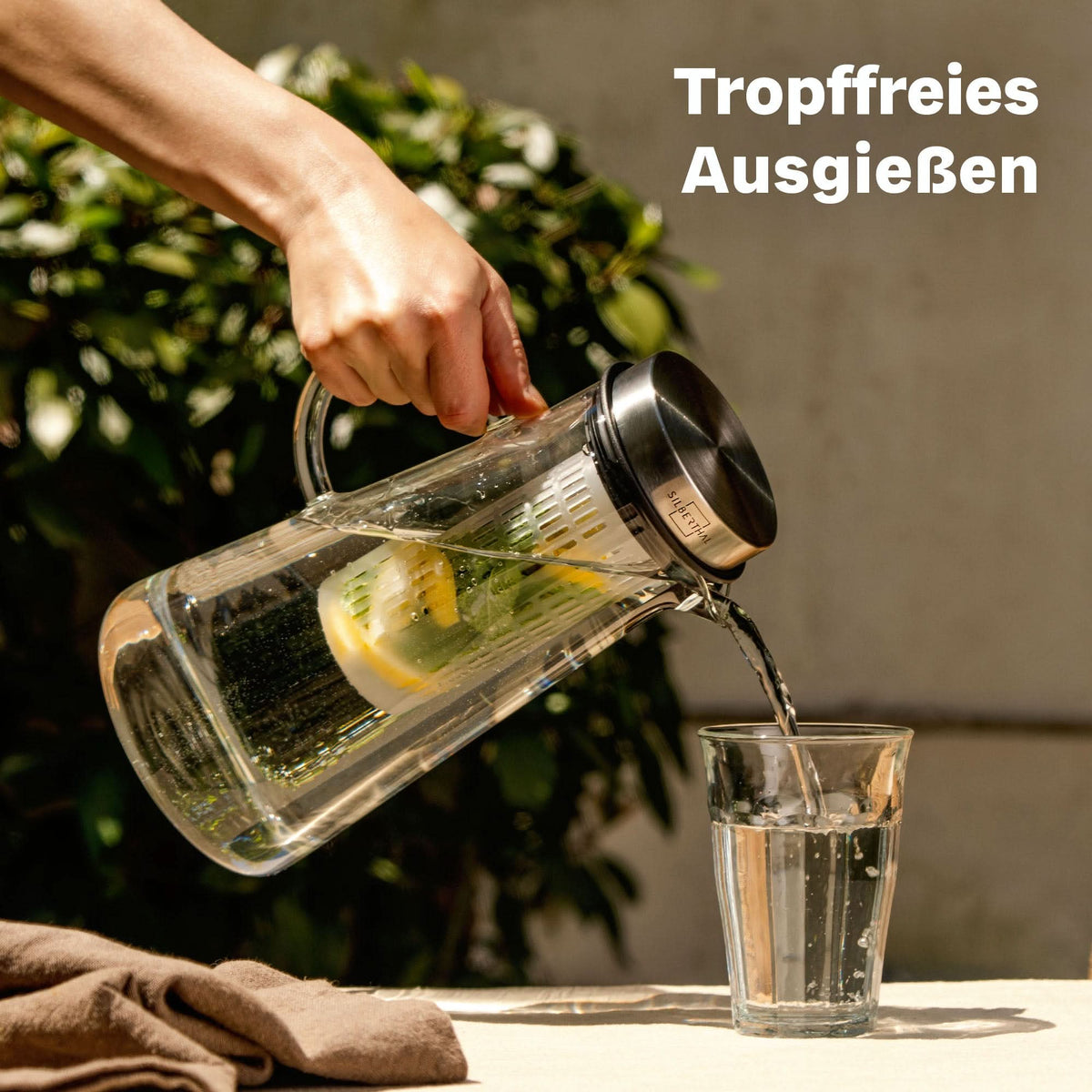 Glaskaraffe 2 Liter mit Deckel