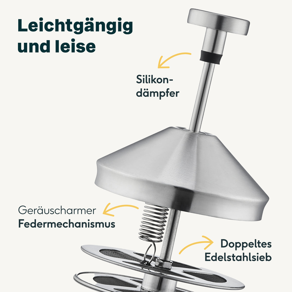 Milchaufschäumer Manuell aus Edelstahl