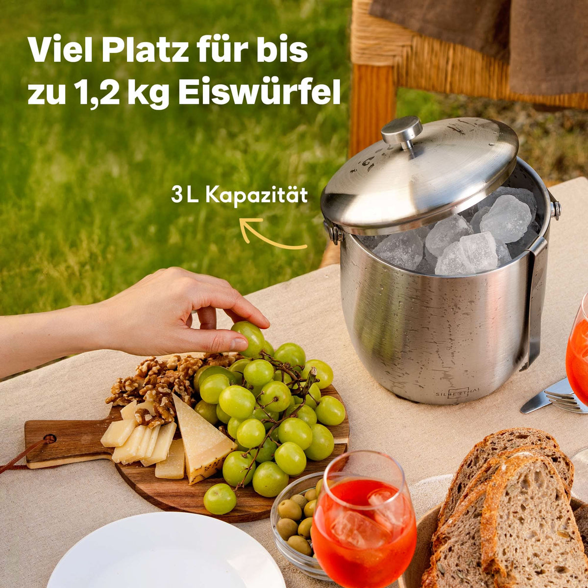 Eiswürfelbehälter mit Deckel - Edelstahl