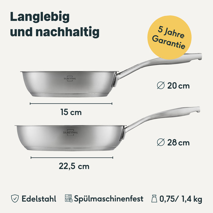 2er-Pfannenset Beschichtet - 20 + 28 cm